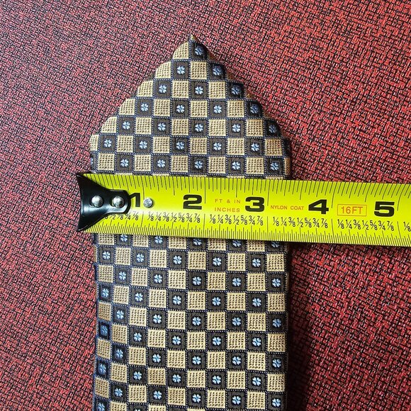 Ermenegildo Zegna Silk Gold Blue Textured Tie Office Old Money Quiet Luxury NWT - Picture 11 of 11